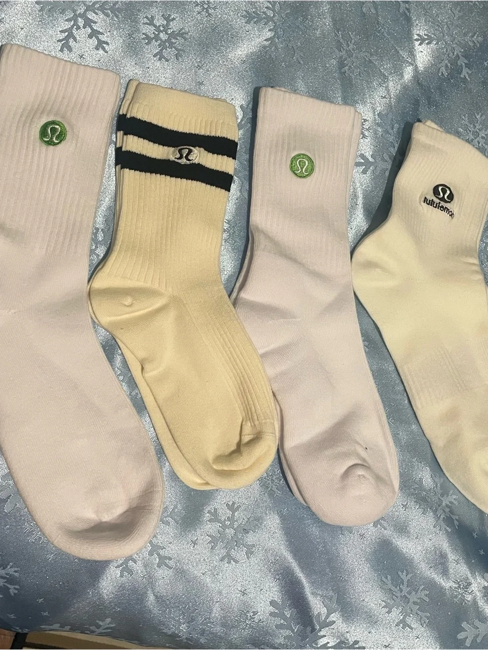 lululemon athletica Crew Socks Pack - White, Cream & Black Trim
